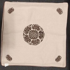 (2) Embroidered Beige Linen Cushion Covers